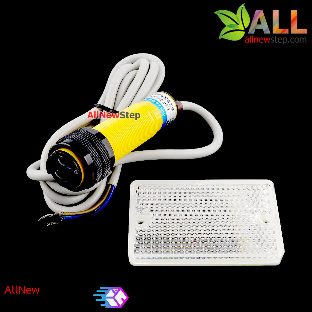 E3F-R2NK Infrared photoelectric switch Sensor Module เซ็นเซอร์ตรวจจับวัตถุด้วยแสงอินฟาเรด ระยะสูงสุด 2 เมตร พร้อมแผ่นสะท้อน