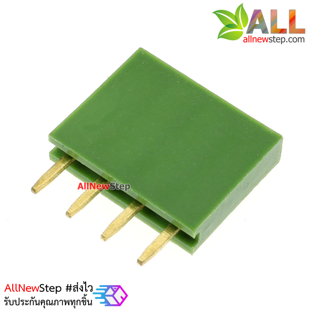 Pin header Female Header Single Row 2.54mm 4p Pin1x4 สีเขียว