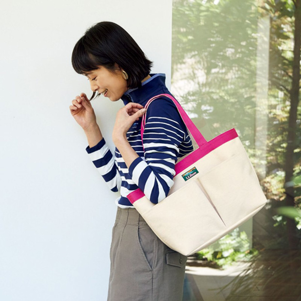(มีซองแพคเกจไม่มีกล่อง) L.L.Bean BIG Tote Bag กระเป๋าสะพายผ้าแคนวาส