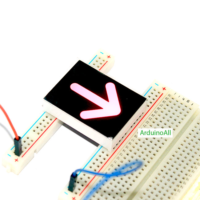 LED ลูกศร 1.2 นิ้ว ขนาด 30x40mm สีแดง