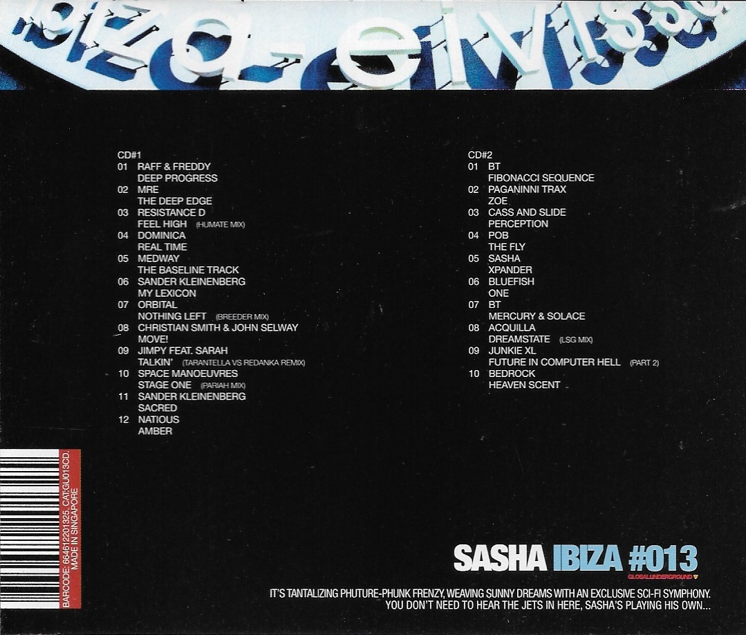 Used CD,Sasha - Ibiza #013 Global Underground (2CD)(A)(1999)(Singapore)