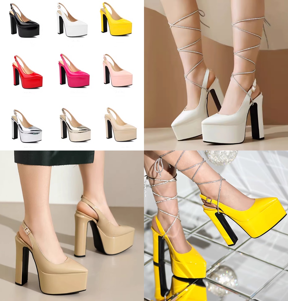 รองเท้าส้นสูงรัดส้น 6 นิ้ว ไซส์ 34-43 มี 9 สี