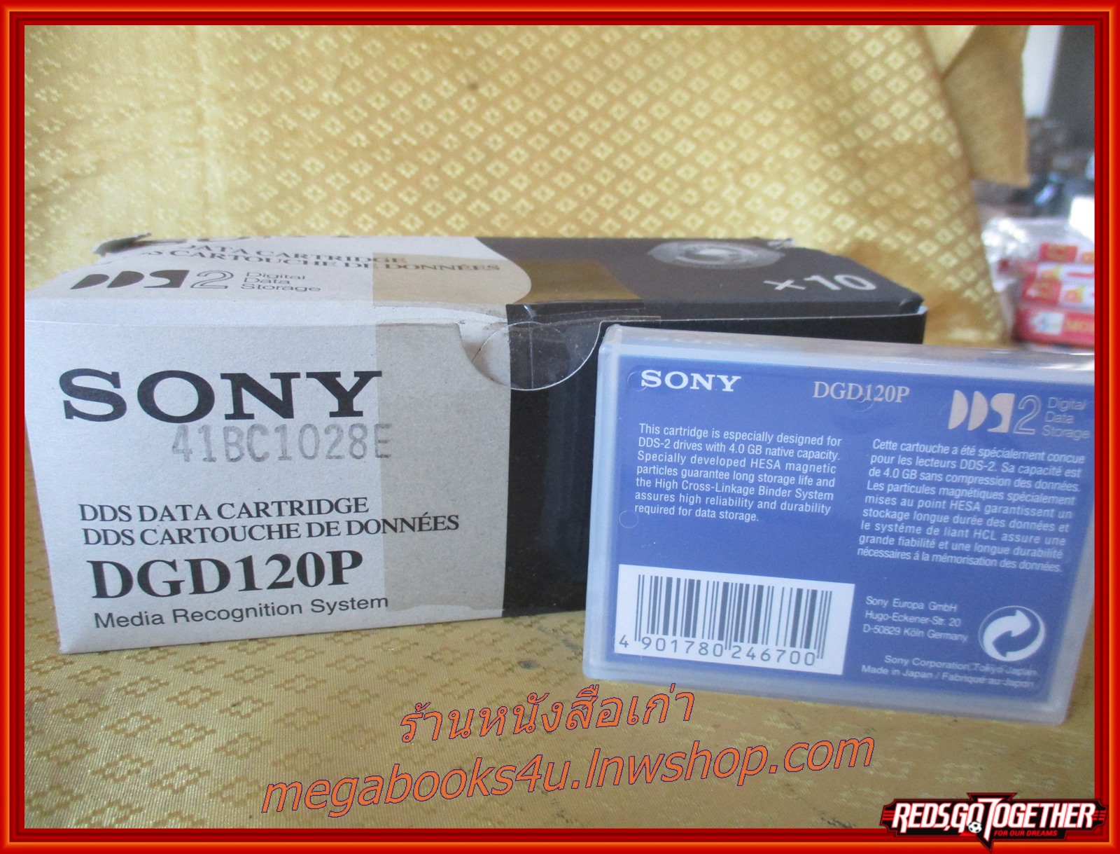 เทปเปล่าSony ในซีล เทปบันทึกข้อมูล Sony DGD120P DDS Data Cartridge 4.0GB ยังไม่ได้แกะซีล (ขายเป็นม้วน)