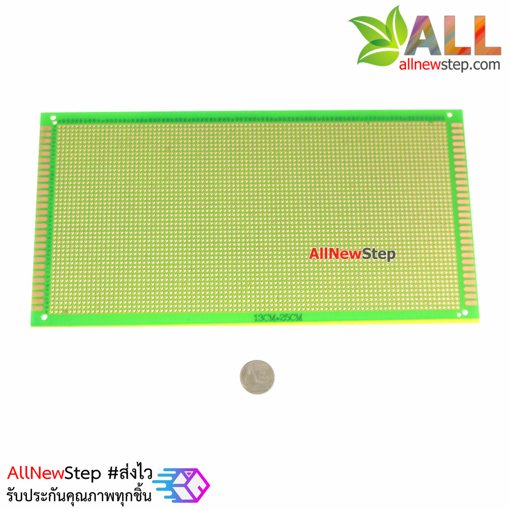 Prototype PCB Board แผ่นปริ๊นอเนกประสงค์ ไข่ปลา สีเขียว คุณภาพดี 1 หน้า ขนาด 13x25 cm