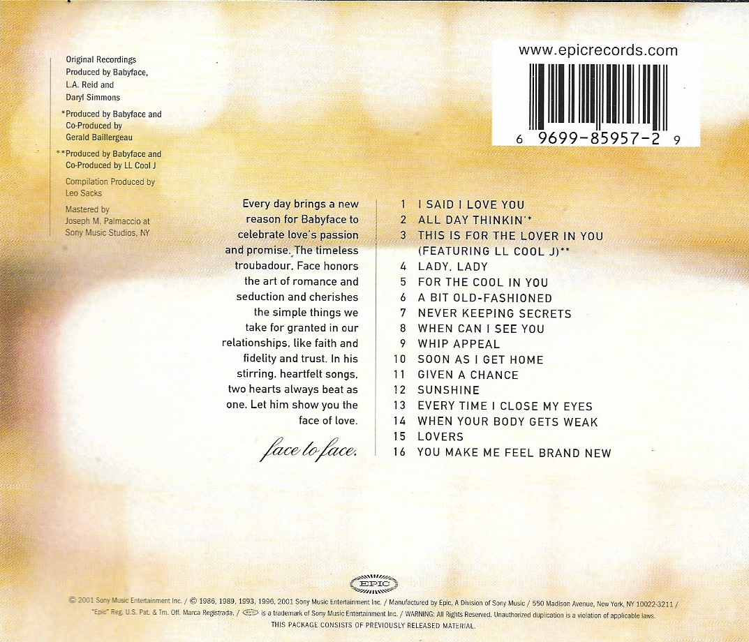 Used CD,Babyface - Love Songs (B)(2001)