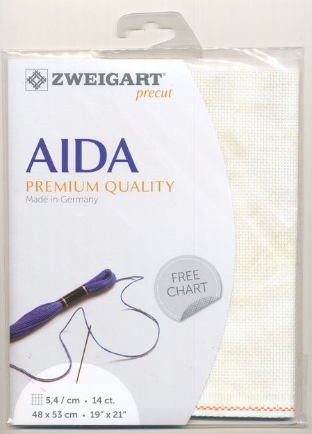 Zweigart ผ้า Aida Vintage14 ct. สี Country Cream ขนาด 48 x 53 ซม.