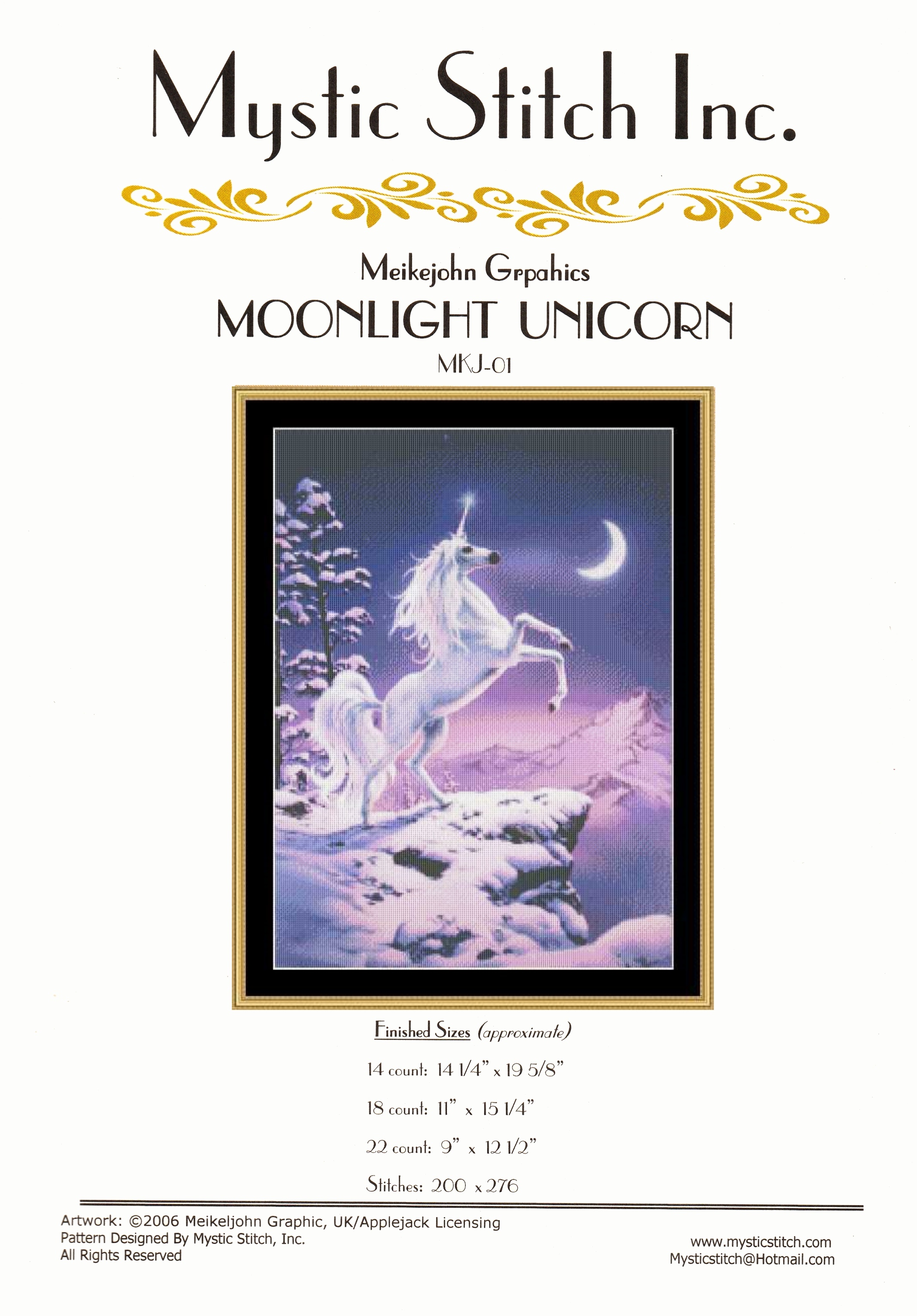 Mystic Stitch ผังลาย Moonlight Unicorns