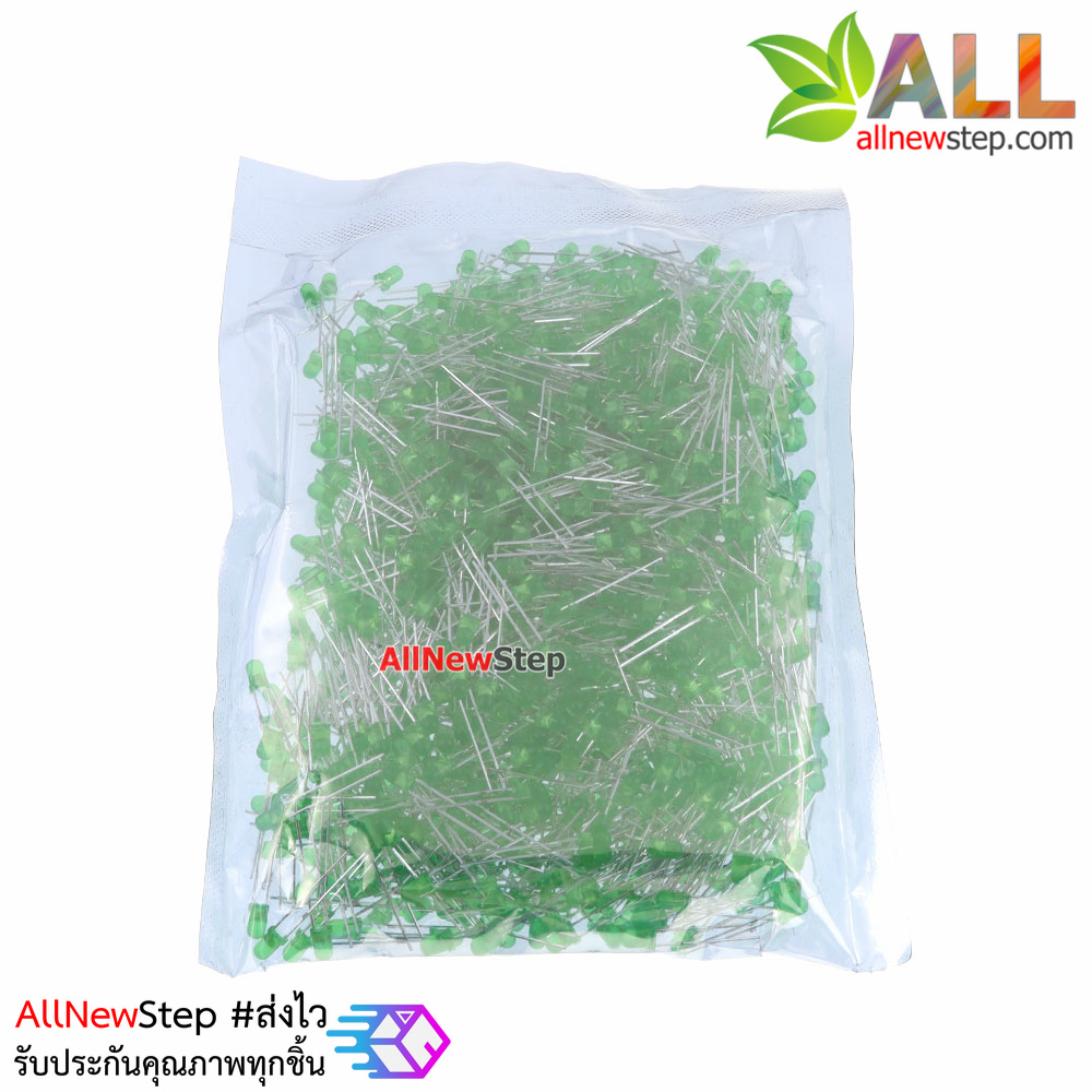 LED 3mm LED สีเขียว จำนวน 1000 ดวง led 1000