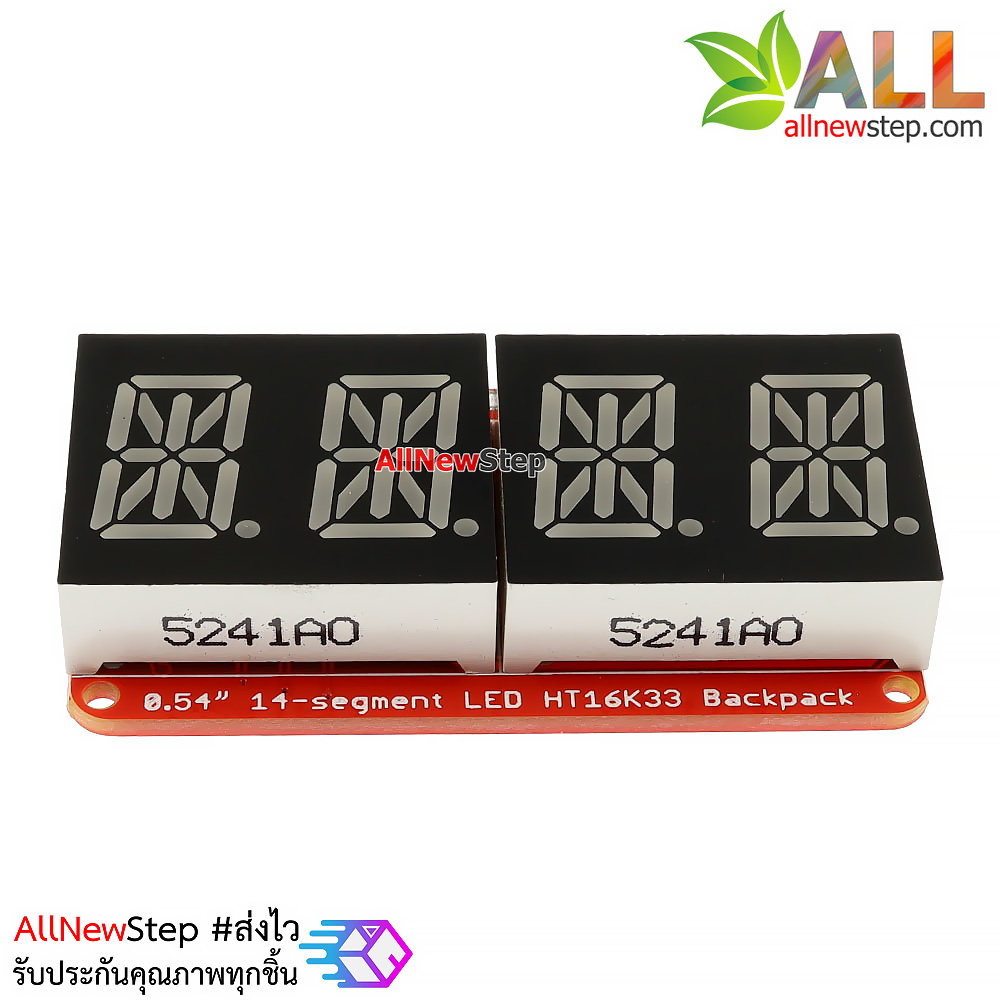 จอ LED 0.54 นิ้ว 4 หลัก 14-Segment ชิฟ HT16K33 สีส้ม