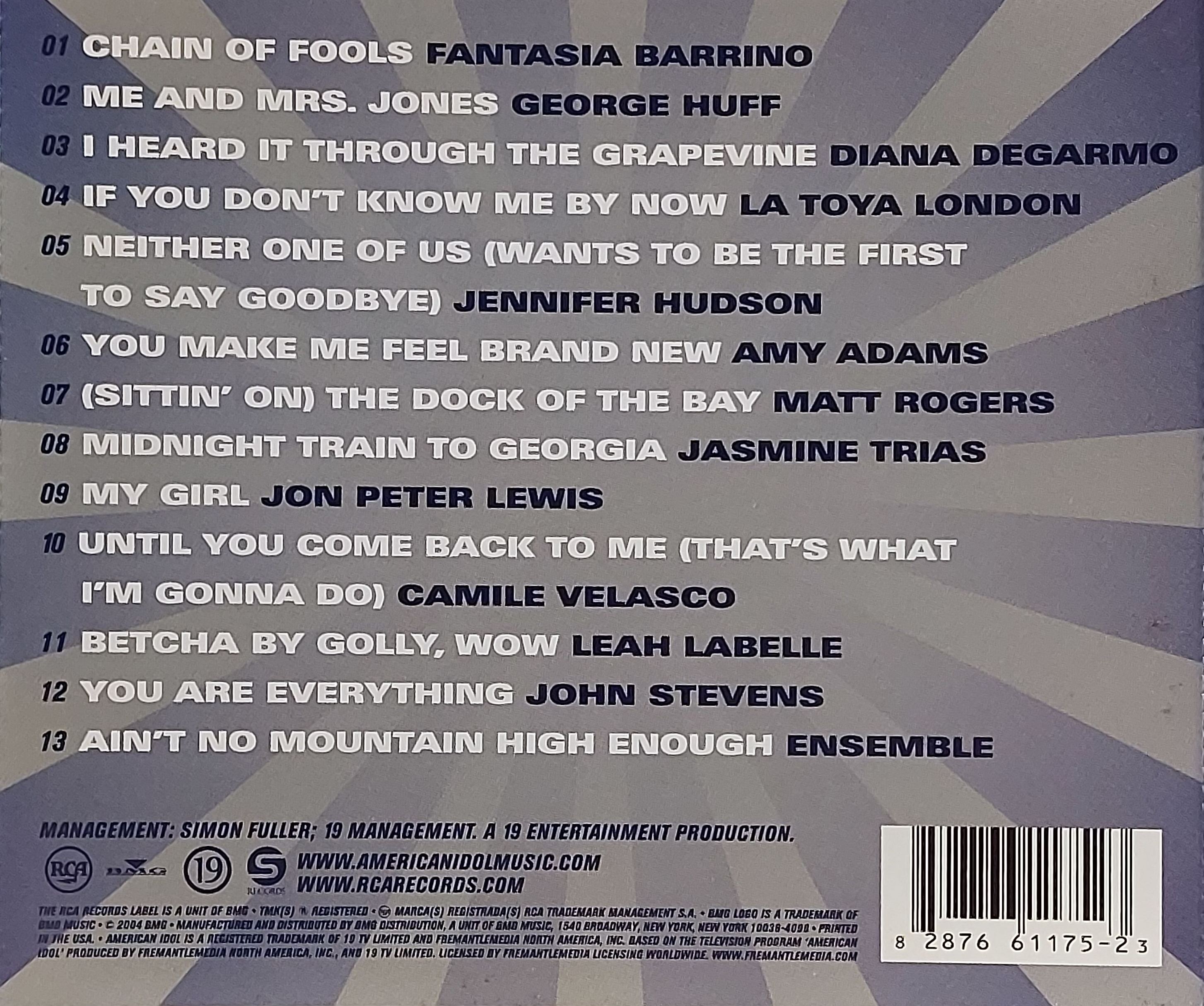 Used CD,American Idol Season 3 Greatest Soul Classics (A)(Various Artists)(2004)(USA)