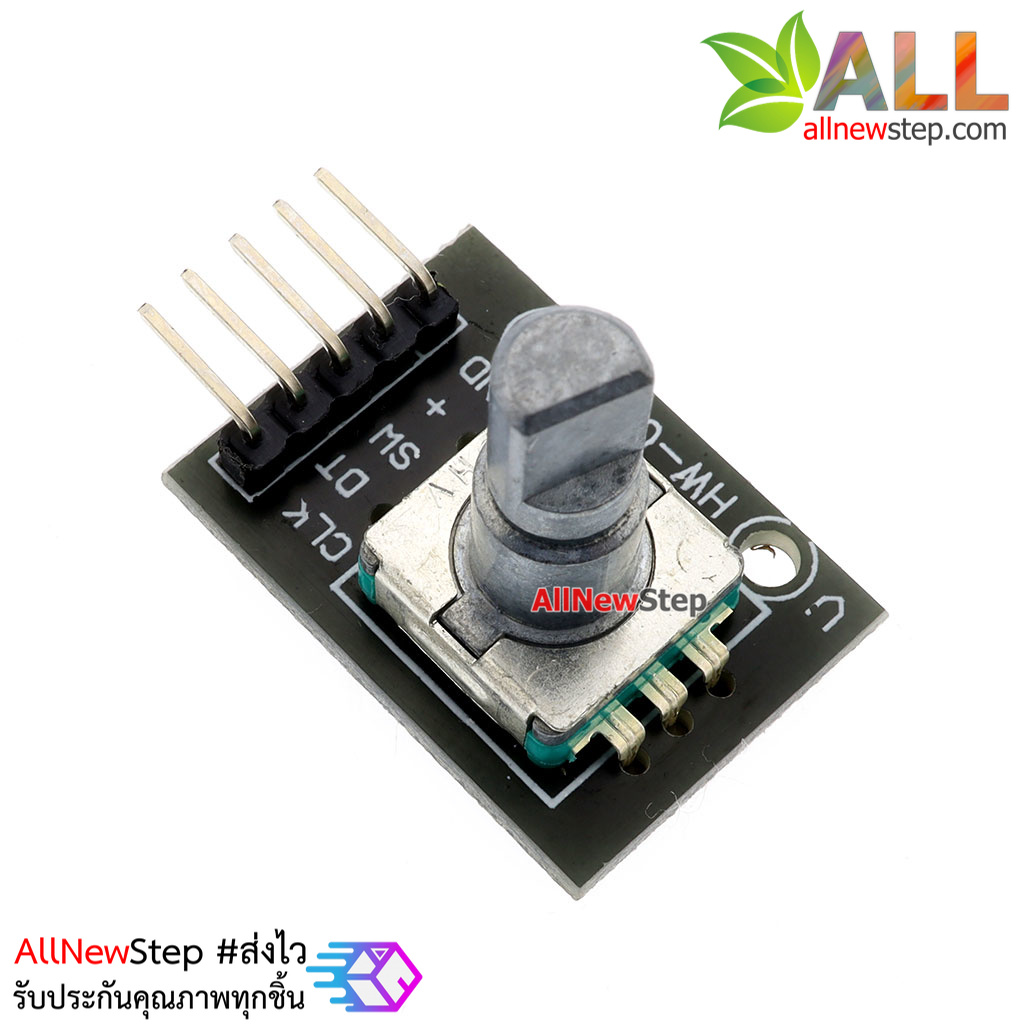 โมดูล Rotary หมุนรับค่า 360 องศาพร้อมสวิตช์ปุ่มกด Digital Rotary Encoder with Switch