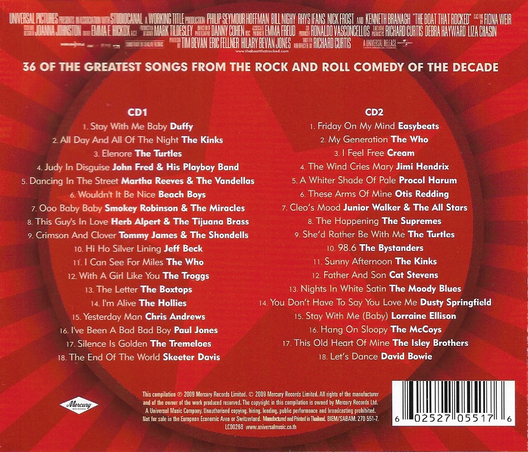 CD,The Boat That Rocked Movie Soundtrack (2CD)(Various Artists)(2009)(Soundtrack)(OST.)(Thai)