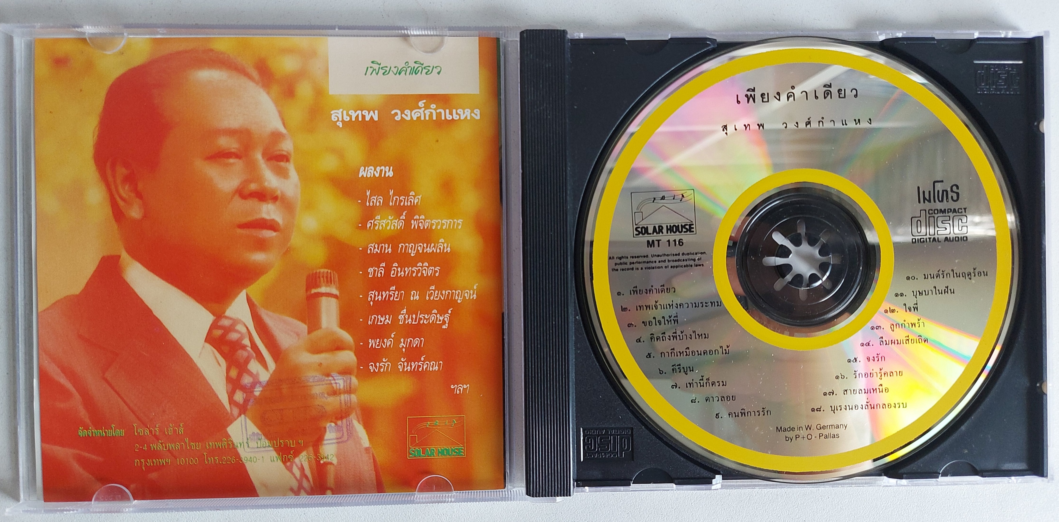 Used CD,สุเทพ วงศ์กำแหง - เพียงคำเดียว (Suthep Wongkhamhaeng)(A)(แผ่นหายาก)(ลูกกรุง)(2521)(Germany)