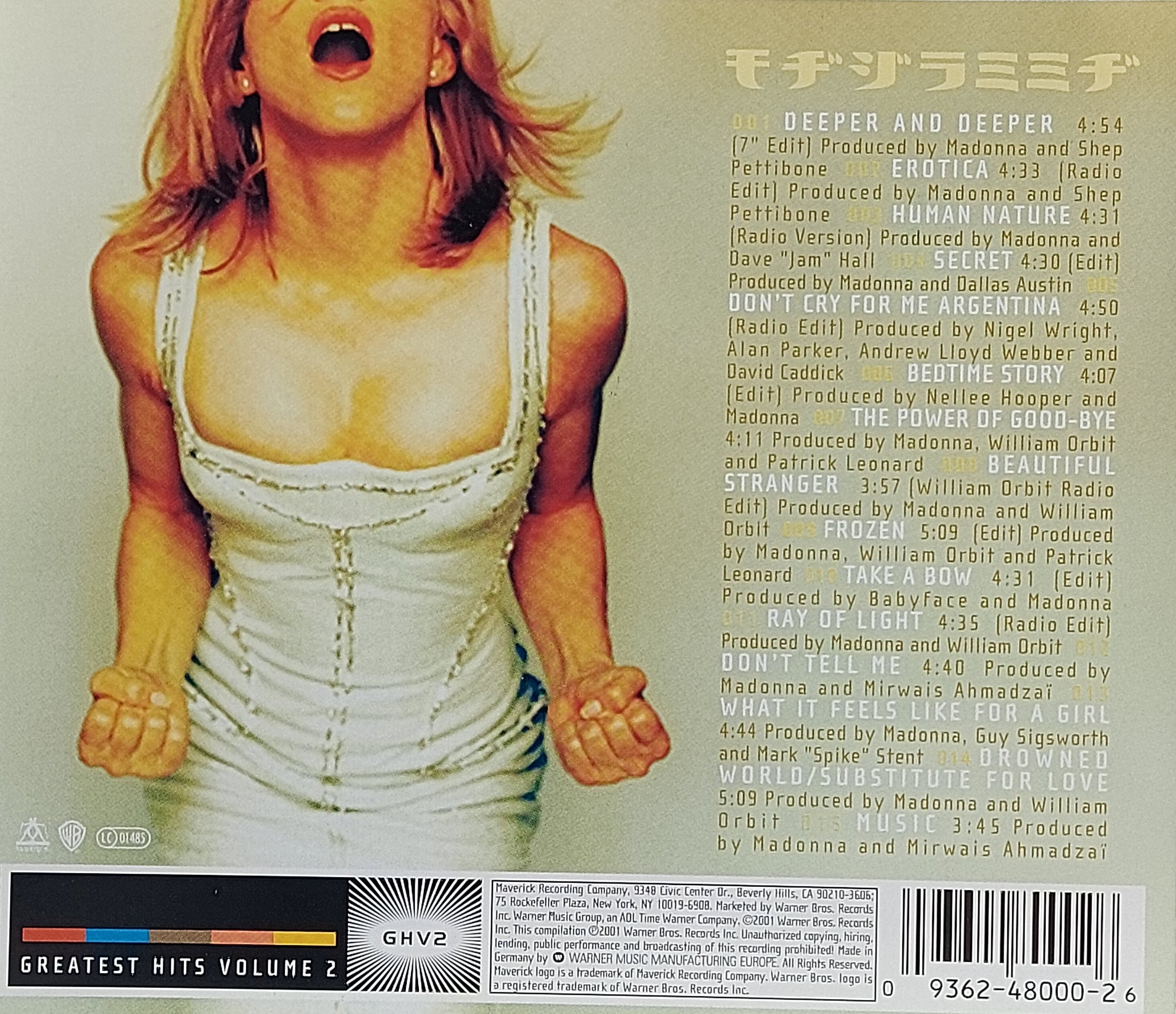 Used CD,Madonna - Greatest Hits Collection Volume 2 (A+)(2001)(Germany)