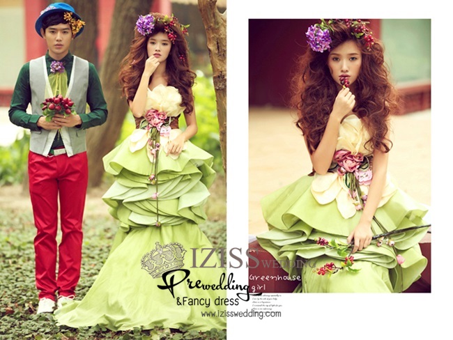 ***พรีออเดอร์***ชุดคู่ถ่ายพรีเวดดิ้ง (prewedding dress) & ชุดแต่งงานแฟนซี (Fancy wedding dress)ชายหญิง "ธีมสีเขียวทรงหางปลา"
