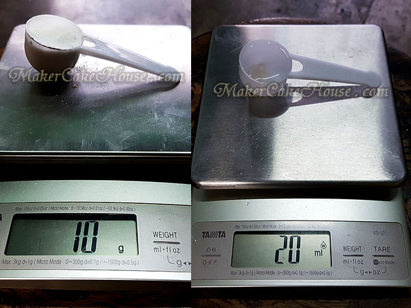 ช้อนตวงอาหารเสริม นมผง หรือส่วนผสม 20 cc. แบบก้นมน สีขาว ( ราคา 10 ชิ้น )