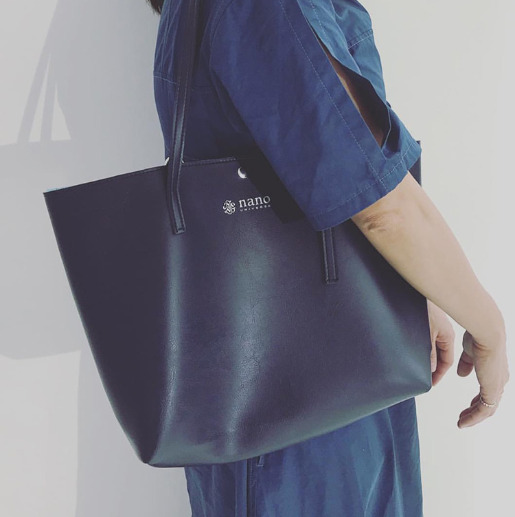 พร้อมส่ง (มีกล่อง) Nano Universe Special Spring Elegant Commute Tote กระเป่าหนัง PU นิ่ม สีน้ำเงิน