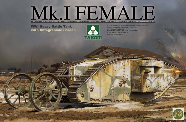 1/35 WWI Heavy Battle Tank Mk.I Female with Anti-grenade screen