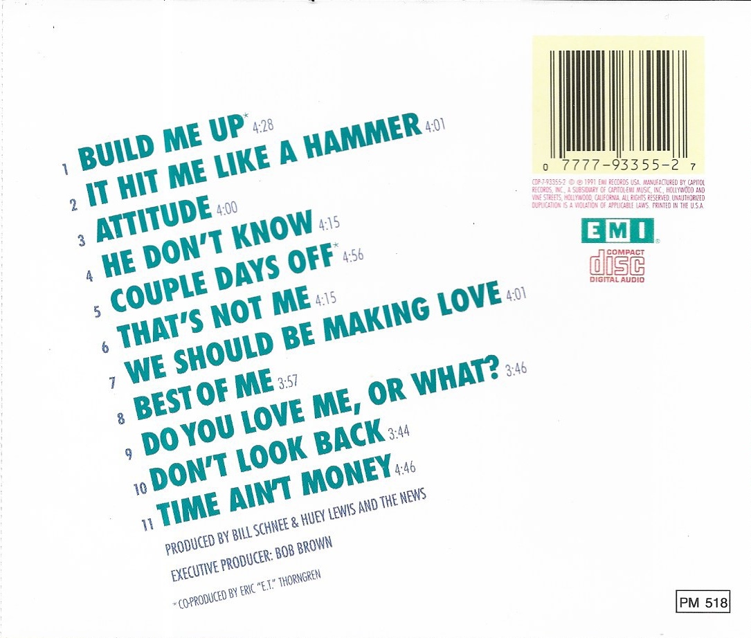 Used CD,Huey Lewis & The News - Hard at Play (A+)(1991)(Holland)