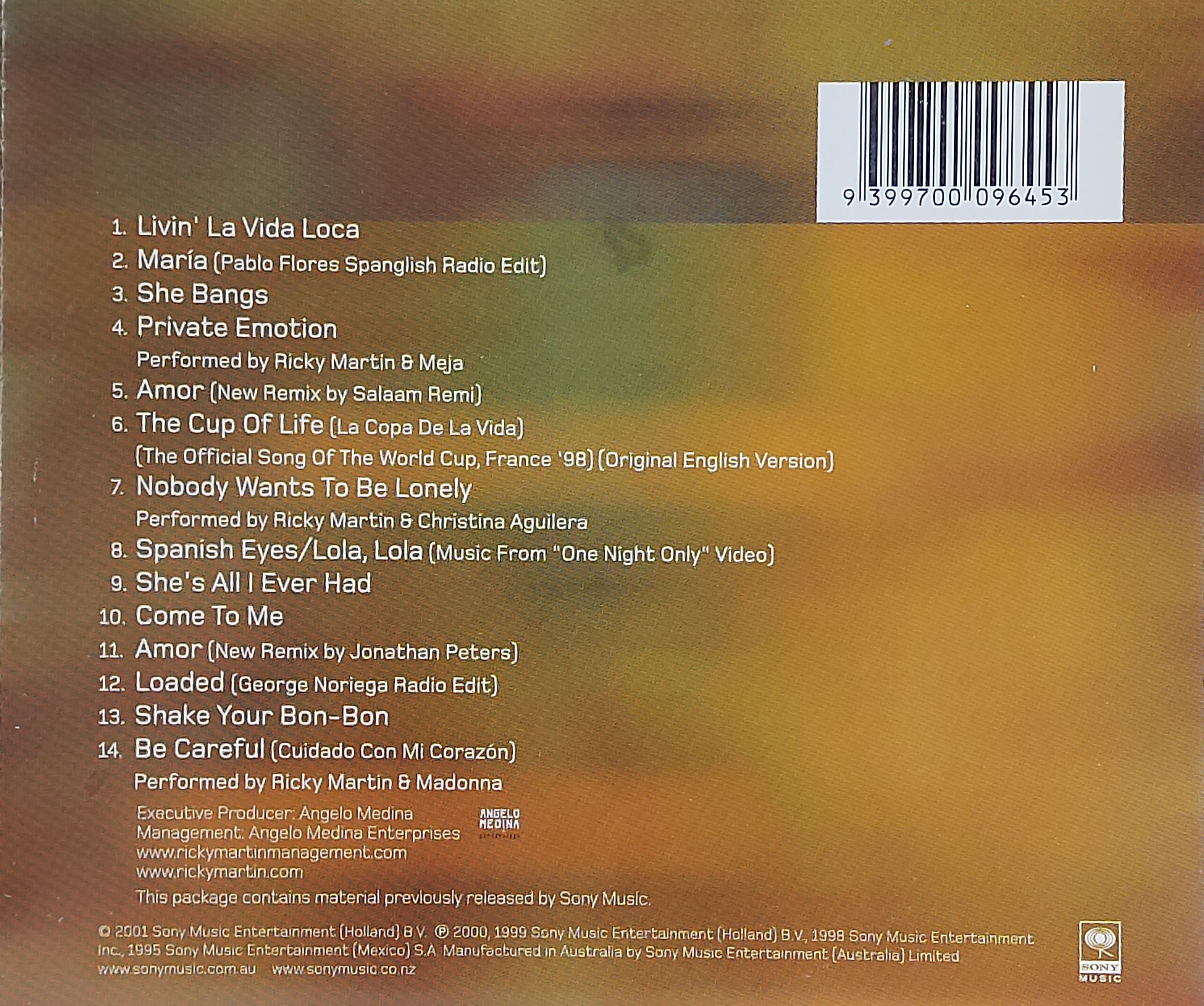 CD,Ricky Martin - The Best Of Ricky Martin (2001)(Holland)