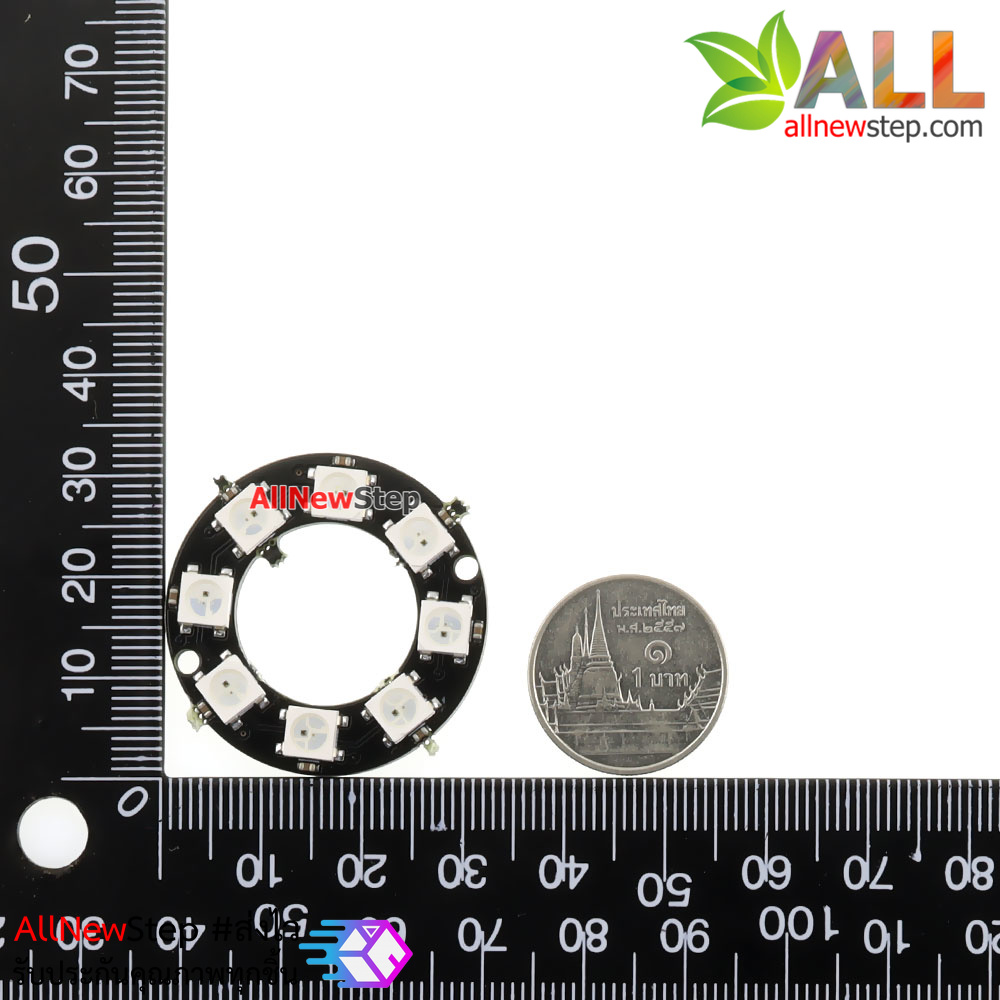 NeoPixel Ring 8 WS2812 RGB LED เส้นผ่านศูนย์กลาง 32mm
