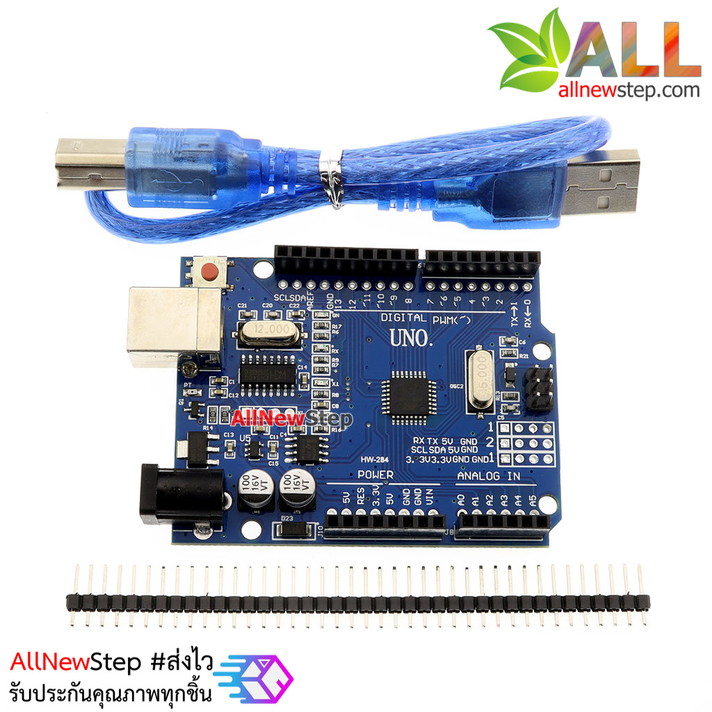 Uno R3 แบบ SMD เพิ่มพอร์ทขยาย พร้อมสาย USB Uno Arduino-Compatible