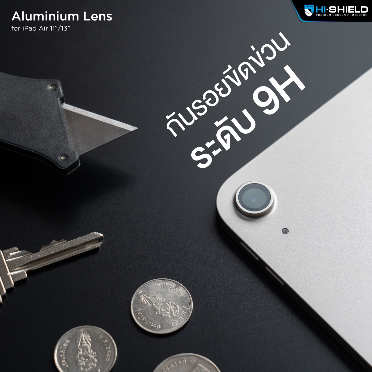 Hishield Aluminium Lens Camera แหวนกันรอยเลนส์กล้อง ใช้สำหรับ iPad Air 6 M2 Pro M4 11 13 นิ้ว 2024 Air5 Air4 Mini6 ใบกำกับภาษี