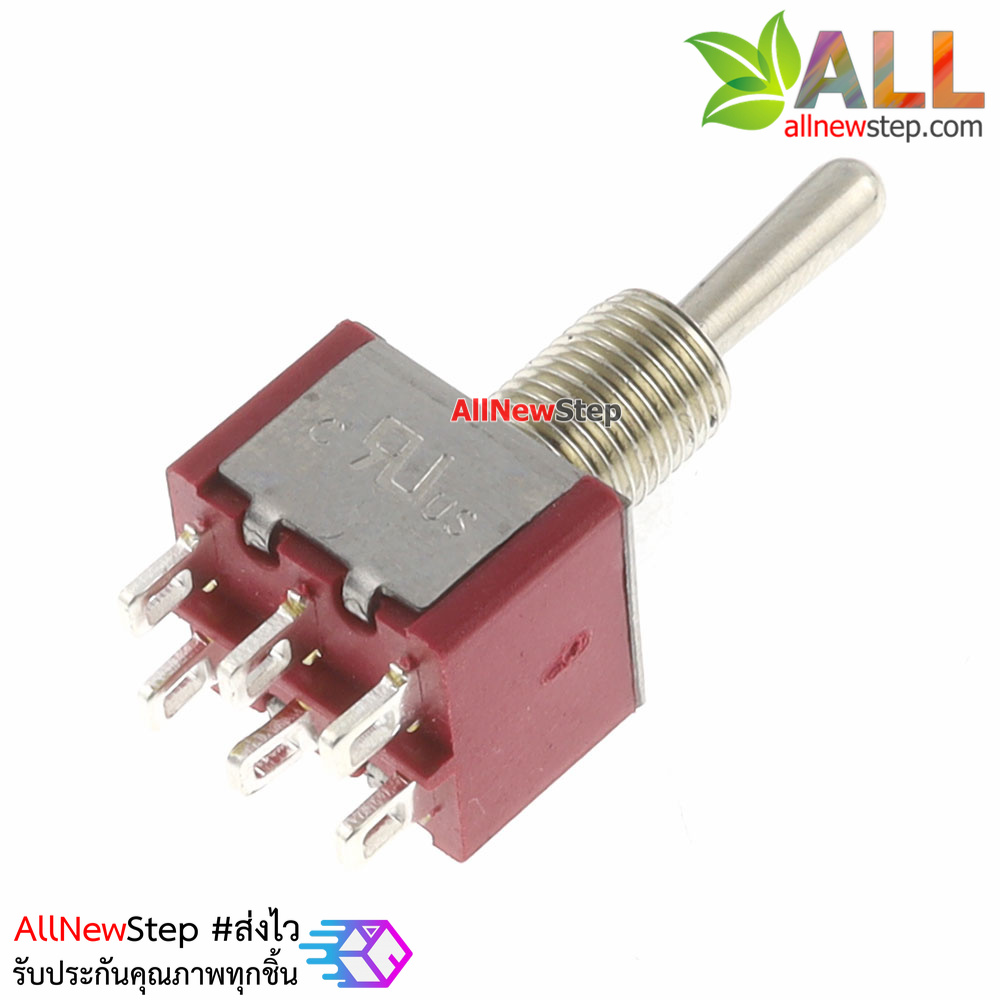 สวิตย์โยก 3 ทาง 6 ขา toggle switch MTS-223 250V 3A สีแดง