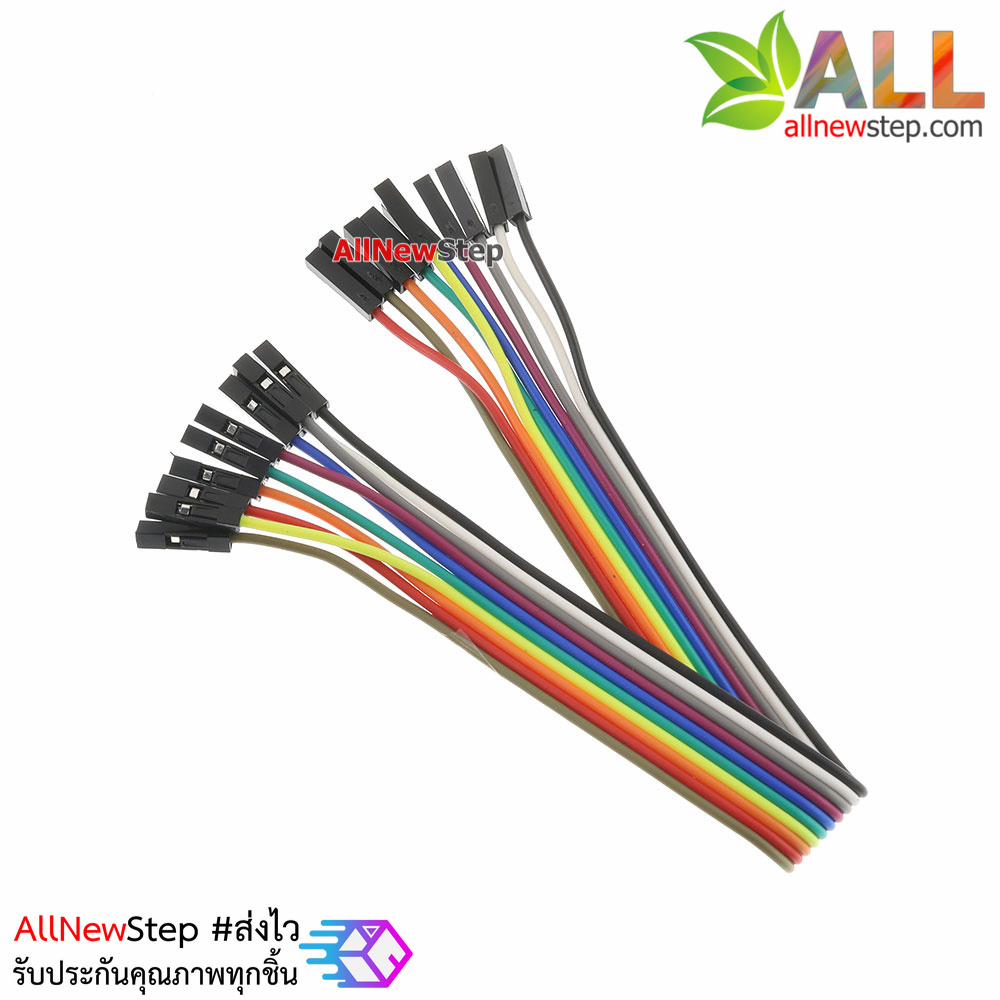 สายไฟ จัมเปอร์ เมีย-เมีย Jumper Wire สายแพ ยาว 20cm จำนวน 10 เส้น