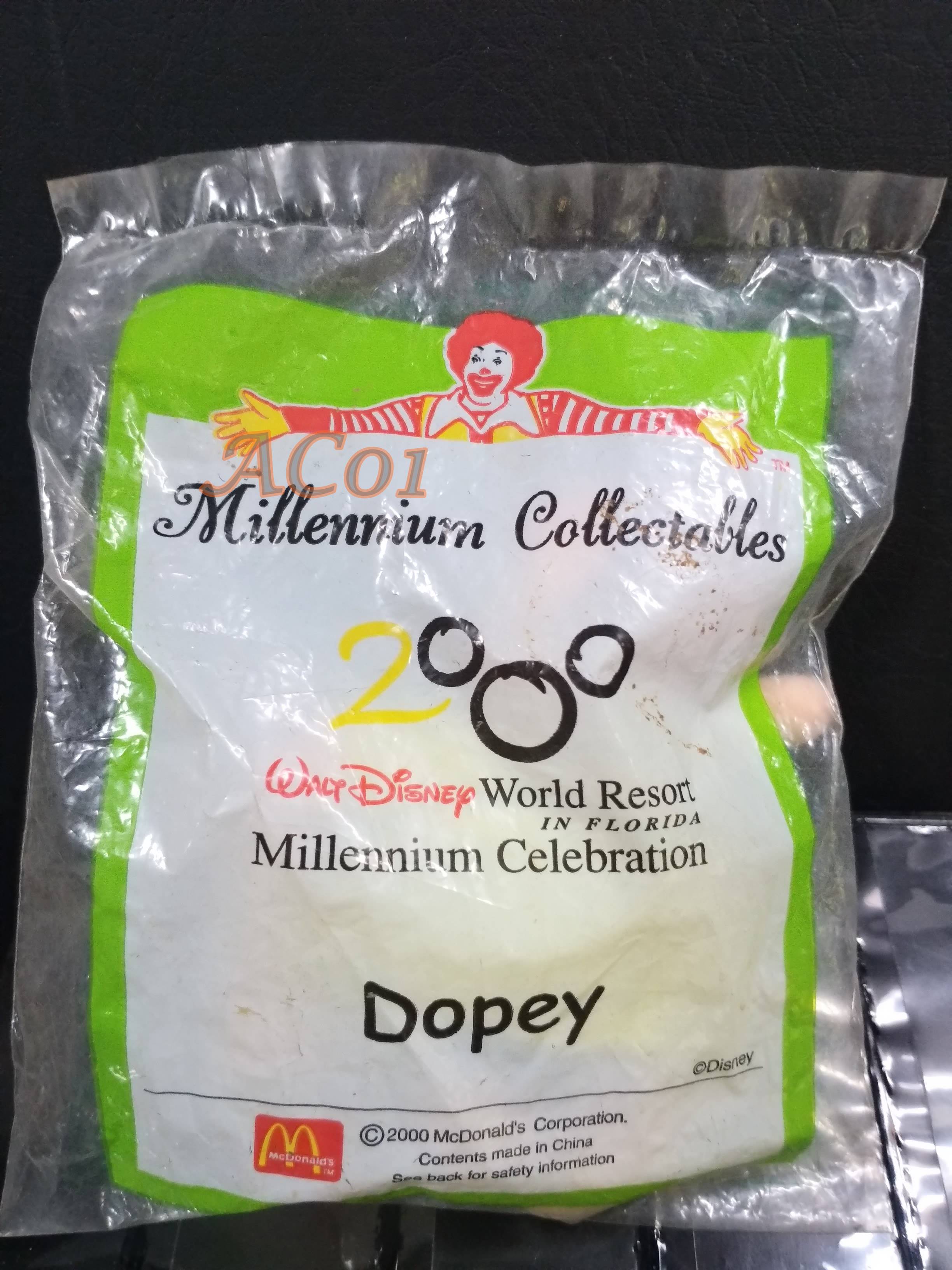 ของเล่นMcDonald's ของเล่นHappy Meal / Walt Disney World. Millennium Collectables - DOPEY / ในถุงเดิม ไม่แกะ ถุงเก่าหน่อย เก่าเก็บ