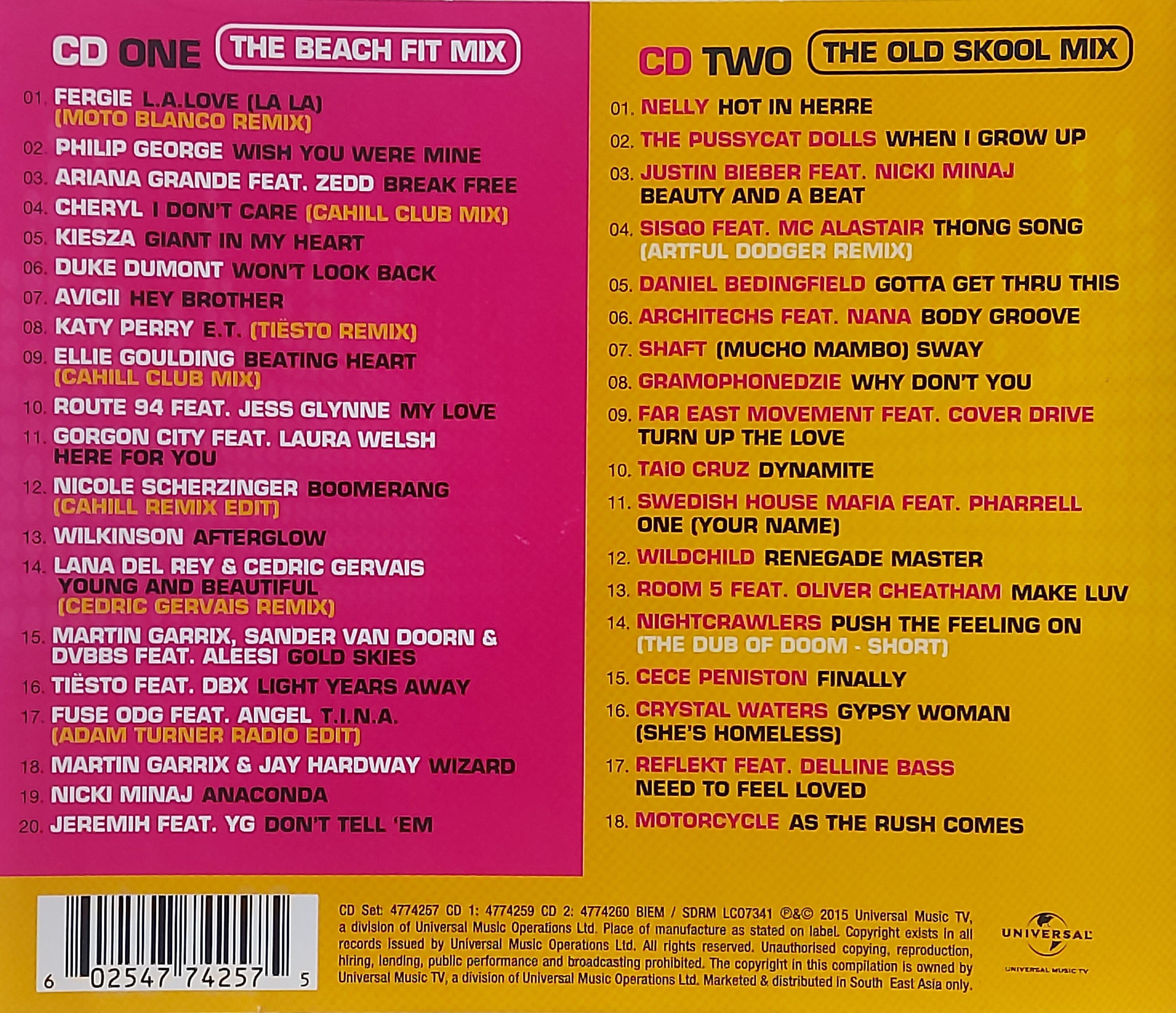 Used CD,The Workout Mix Beach Fit (A+)(2CD)(Dance)(Various Artists)(2015)(Asia)