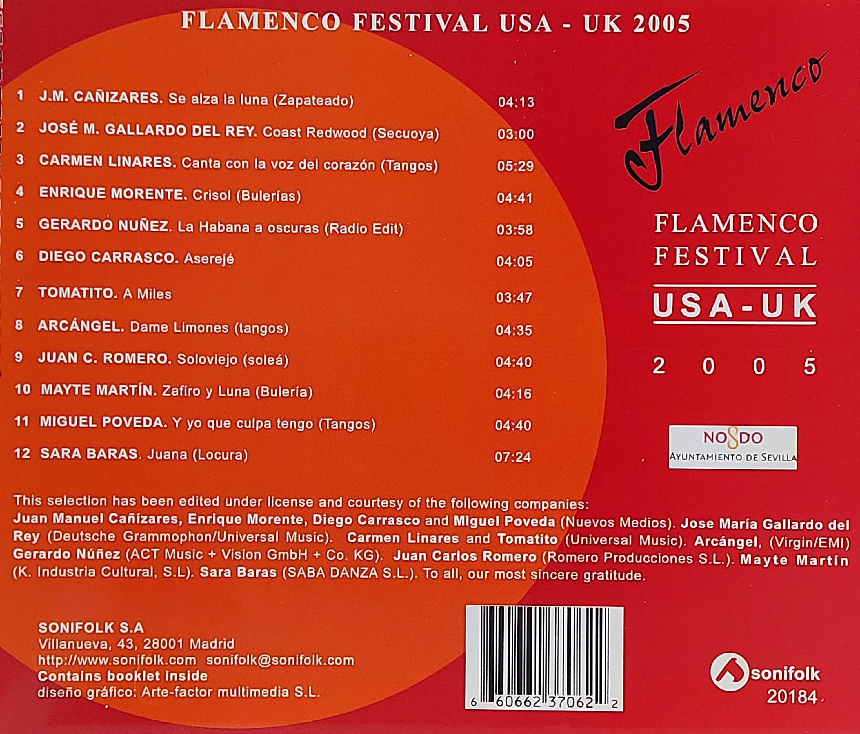 Used CD,Flamenco Festival USA - UK 2005 (A)(Various Artists)(2005)(Spain)