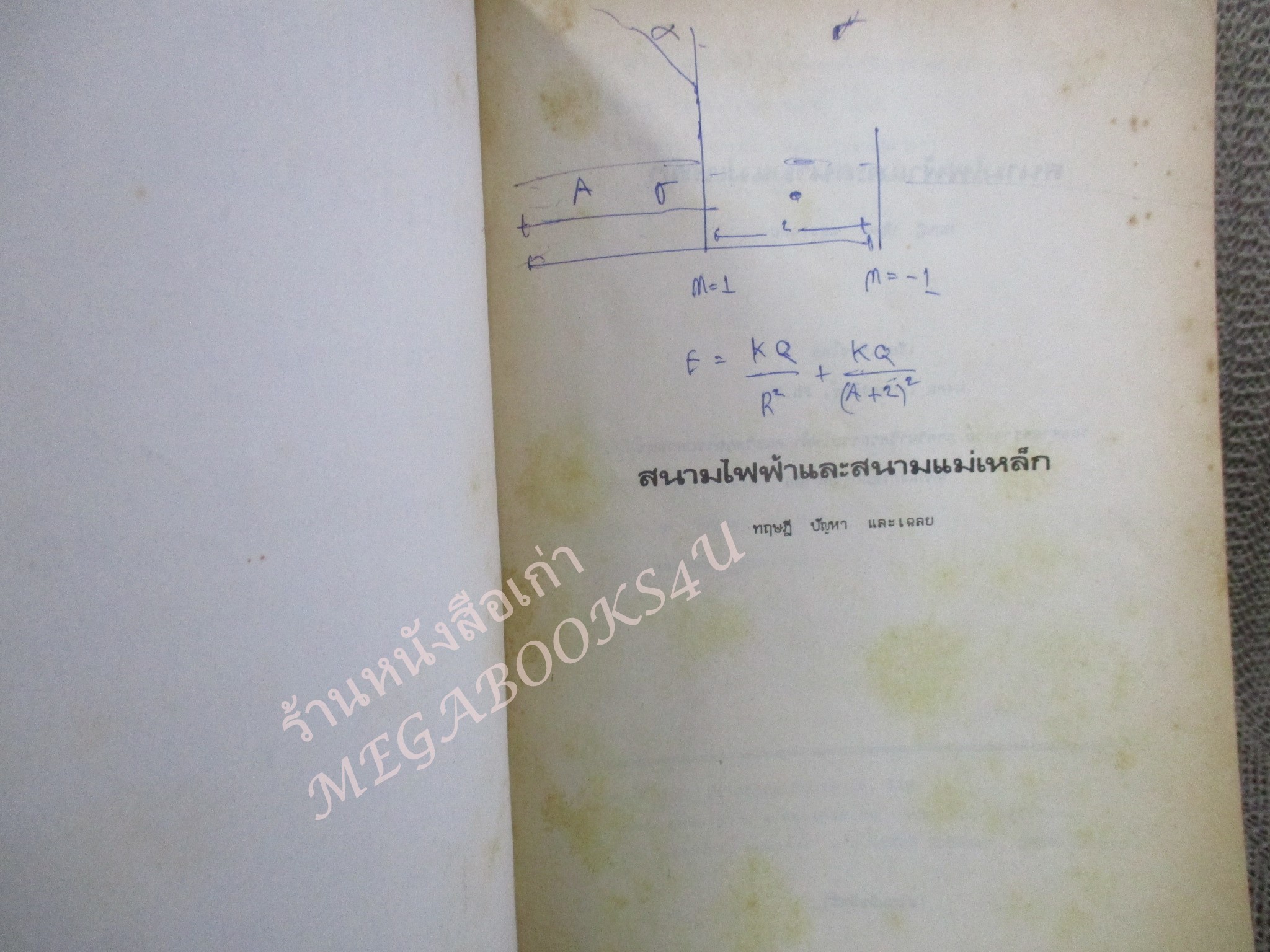 สนามไฟฟ้า และสนามแม่เหล็ก / มงคล เดชนครินทร์ / ปกเปื้อนคราบฝุ่น กระดาษเหลือง มีขีดเขียนบ้าง