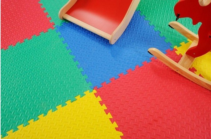 แผ่นรองคลานแบบจิ๊กซอสีพืิ้น Non-Toxic ขนาดต่อแผ่น 62 * 62 * 1.3cm