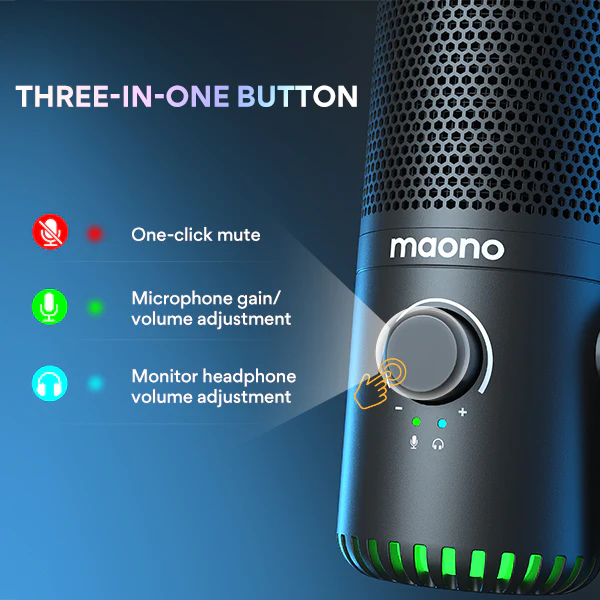 Maono - DM30 USB RGB microphone (Black/ White)
