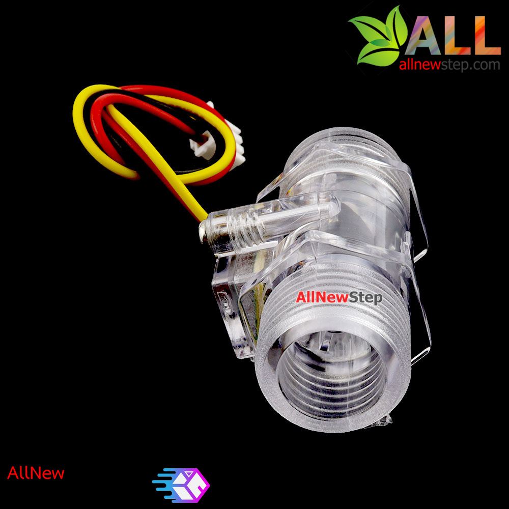 YF-S201C เซนเซอร์วัดอัตราการไหลของน้ำ ขนาด 1/4 นิ้ว สีใส