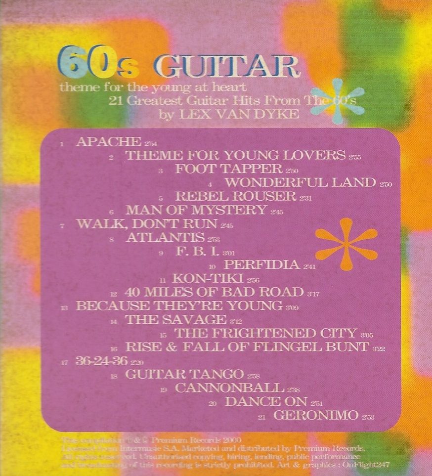 CD,Lex Vandyke - 60's Guitar them for the young at heart 21 Greatest(Gold CD)(Hi-End Audio)(instrumental)