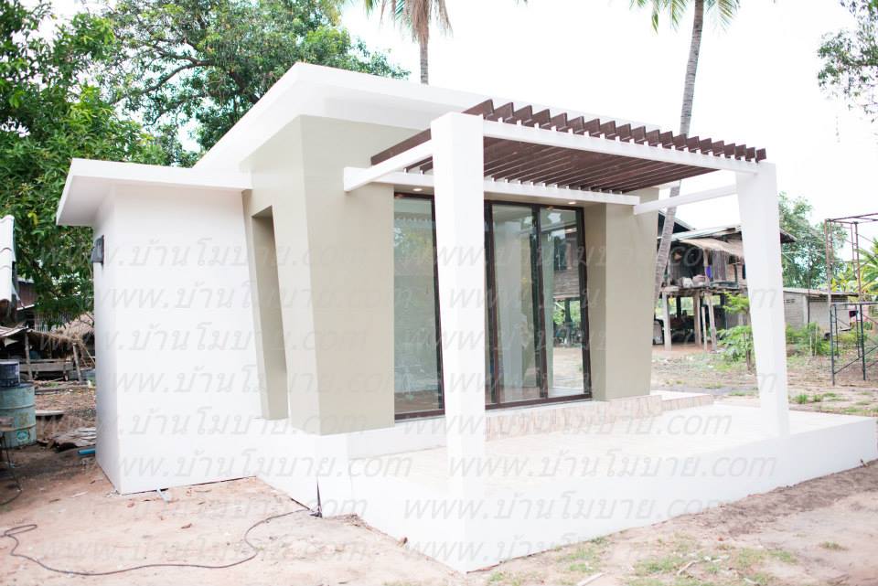 บ้านน็อคดาวน์ สไตล์ โมเดิร์น ขนาด 3.5x5.5 ม. (1 ห้องนอน 1 ห้องน้ำ 1ห้องโถง)
