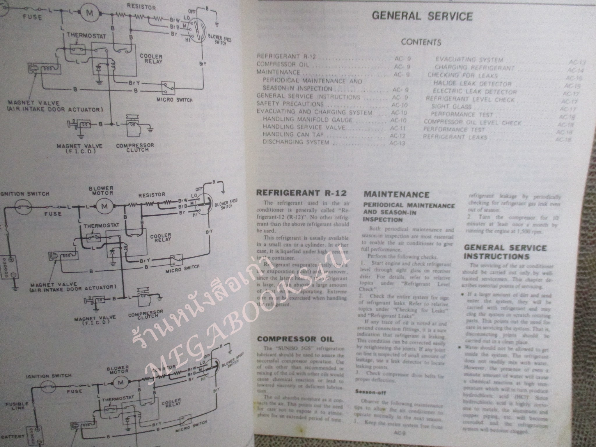 คู่มือซ่อมรถนิสสัน รถดัทสัน SERVICE MANUAL AIR CONDITIONER MODEL C110 AND C130 SERIES