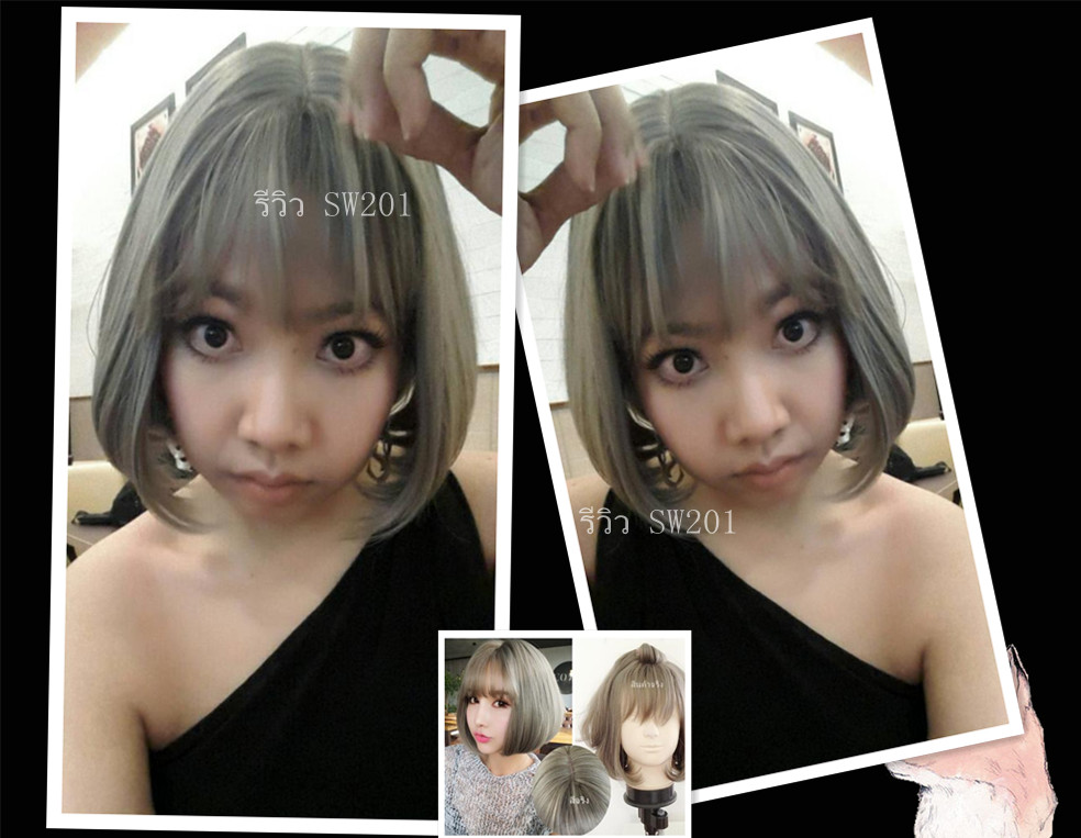 SW201 วิกผมหนังศรีษะกว้าง หน้าม้า ทรงผมสวย น่ารักมากๆคะ เอาใจคนชอบทำสีผม หนังศรีษะเหมือนจริง ใส่เนียนมากๆ คอนเฟิมจ้า เส้นผมไม่มีความเงา( ทรงผมเเละเส้นผมเหมือนจริงเกือบ 100% )
