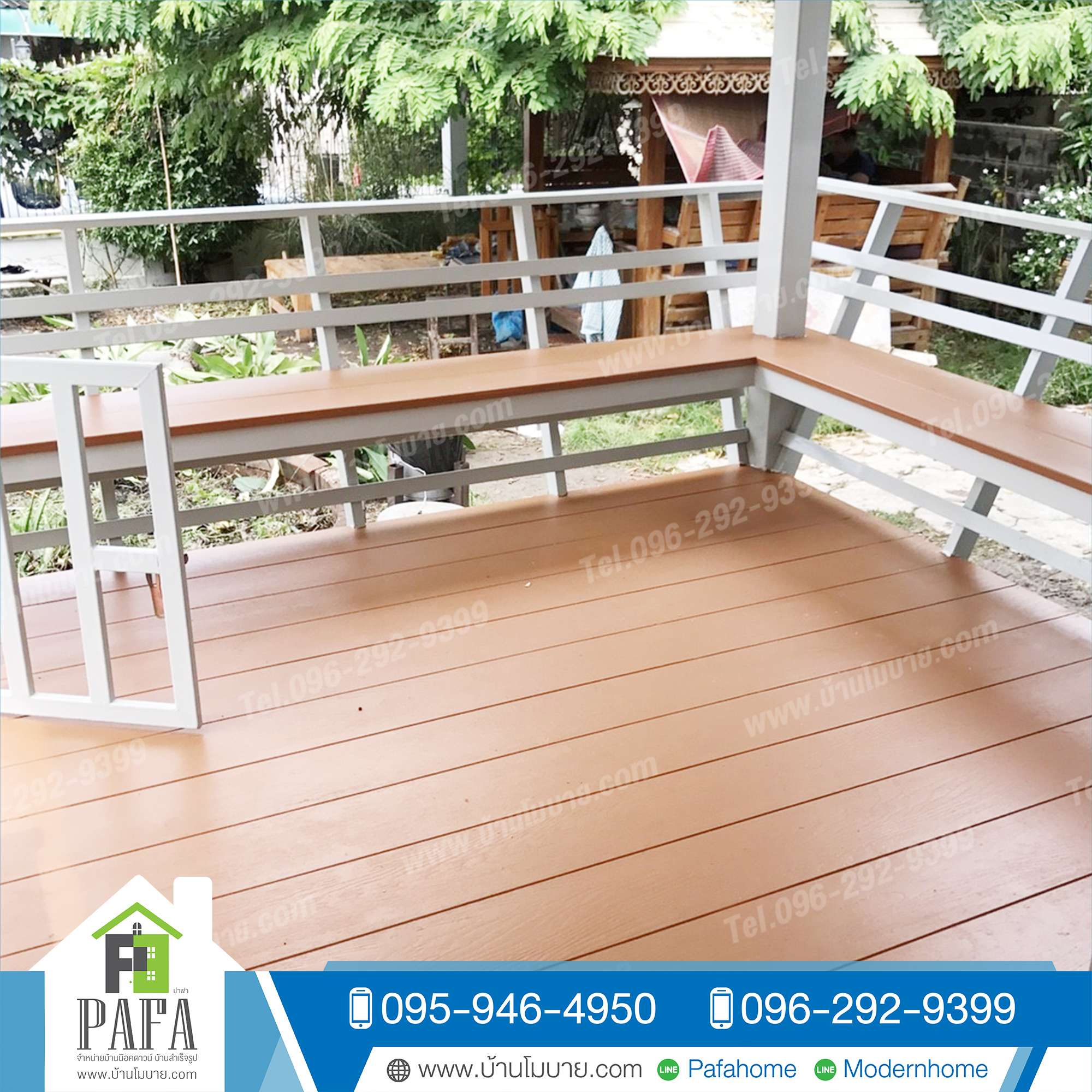 บ้านขนาด 6*6 เมตร + 2*3 เมตร (1ห้องนอน 1ห้องน้ำ 1ห้องนั่งเล่น)