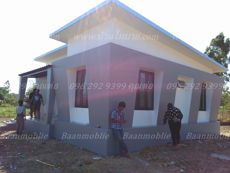 บ้านโมเดิร์นขนาด 8*7.5 ระเบียง 1.5*5 เมตร (3ห้องนอน 2ห้องน้ำ 1ห้องนั่งเล่น 1ห้องครัว)