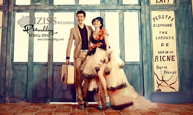 **พรีออเดอร์**รหัส PW060 ชุดถ่ายพรีเว็ดดิ้ง (pre wedding dress) ชุดแฟนตาซีชายหญิง "ธีมสีน้ำตาล-ดำ"