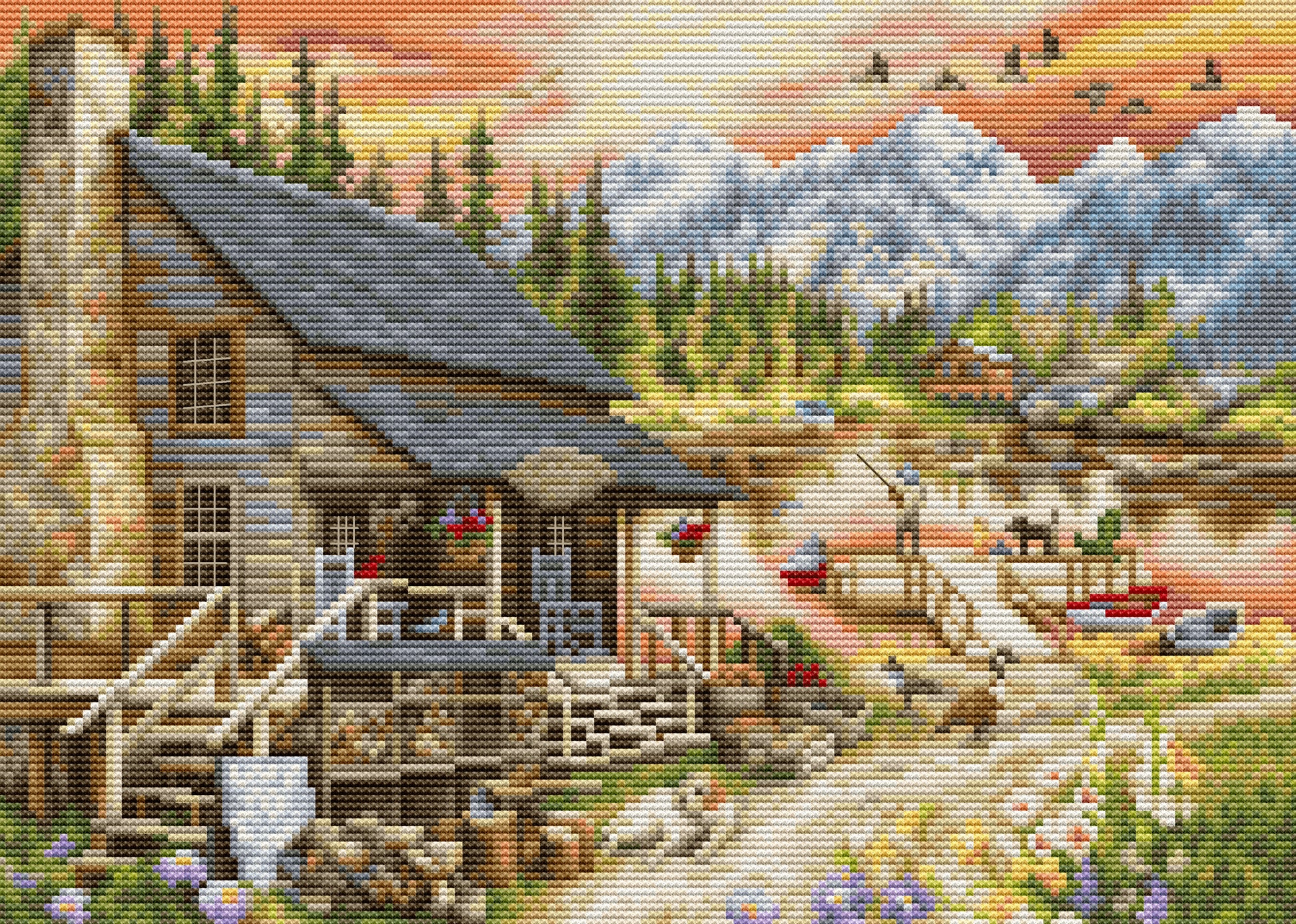 Luca-S ชุดปักครอสติช Log Cabin General Store (small format version)