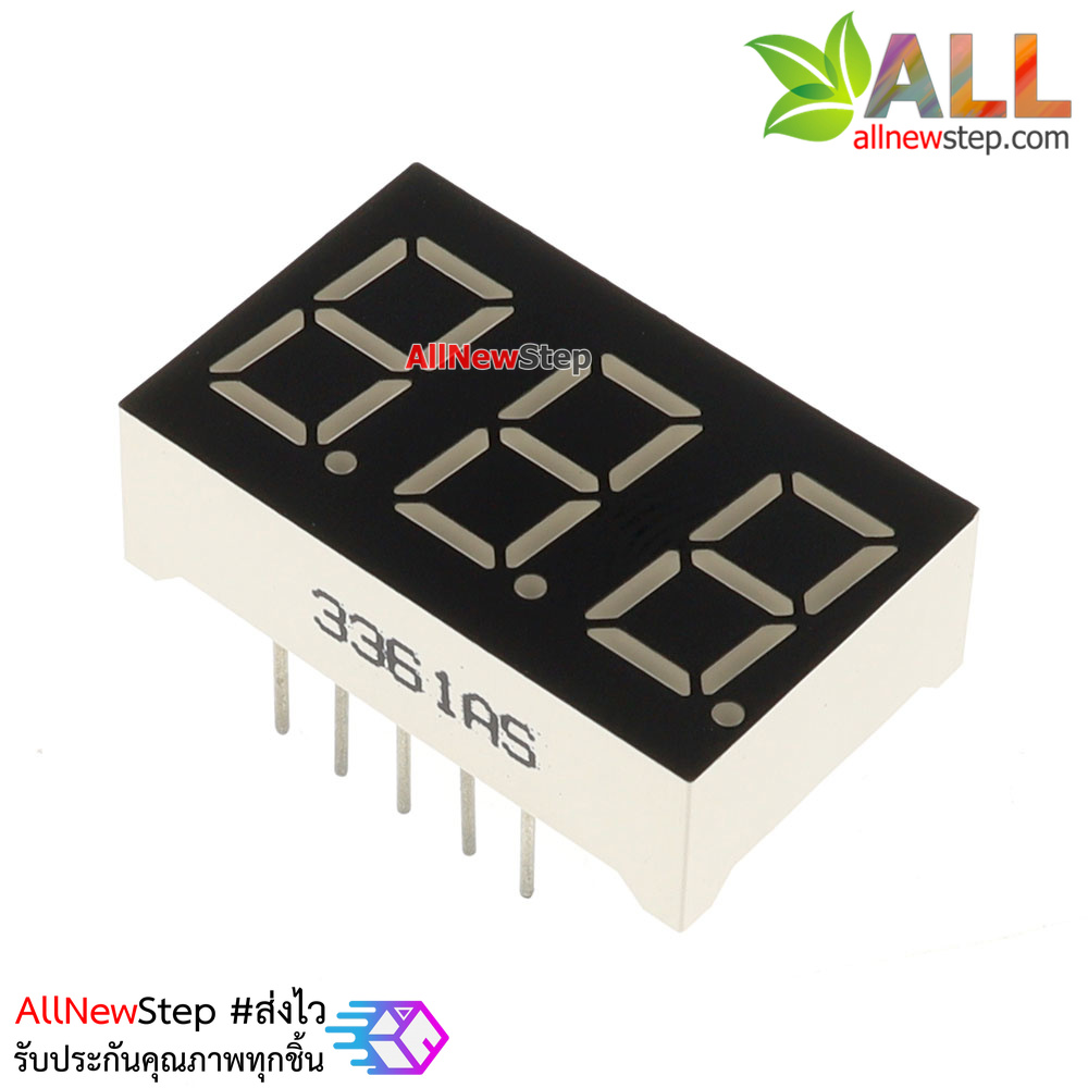 7 Segment 0.36 นิ้ว Common Cathode 3 digit Red ไฟ 7 segment 0.36 3 หลัก สีแดงแบบไฟลบร่วม 3361A / 3631A
