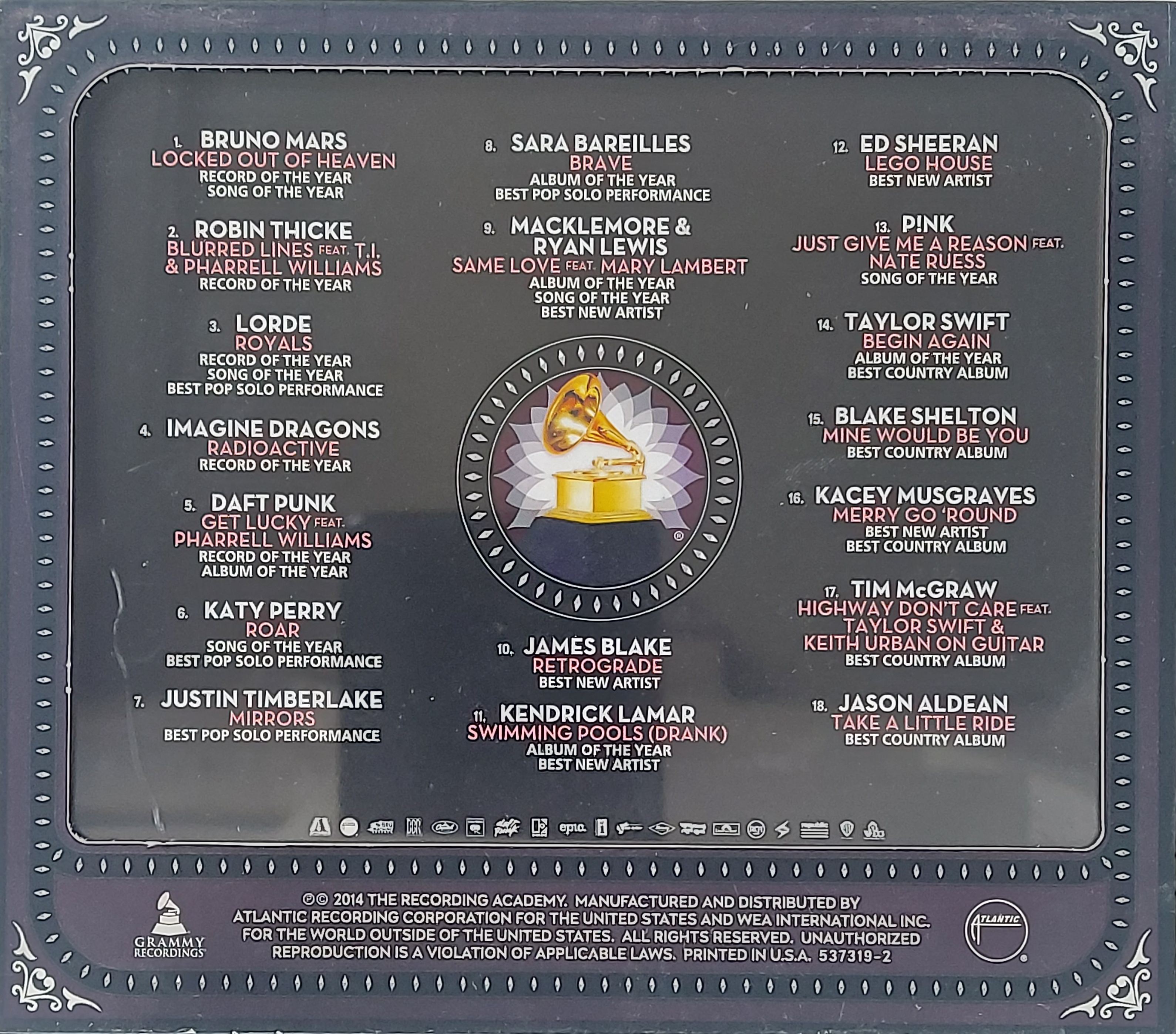 Used CD,2014 Grammy Nominees (A+)(Various Artists)(2014)(USA)