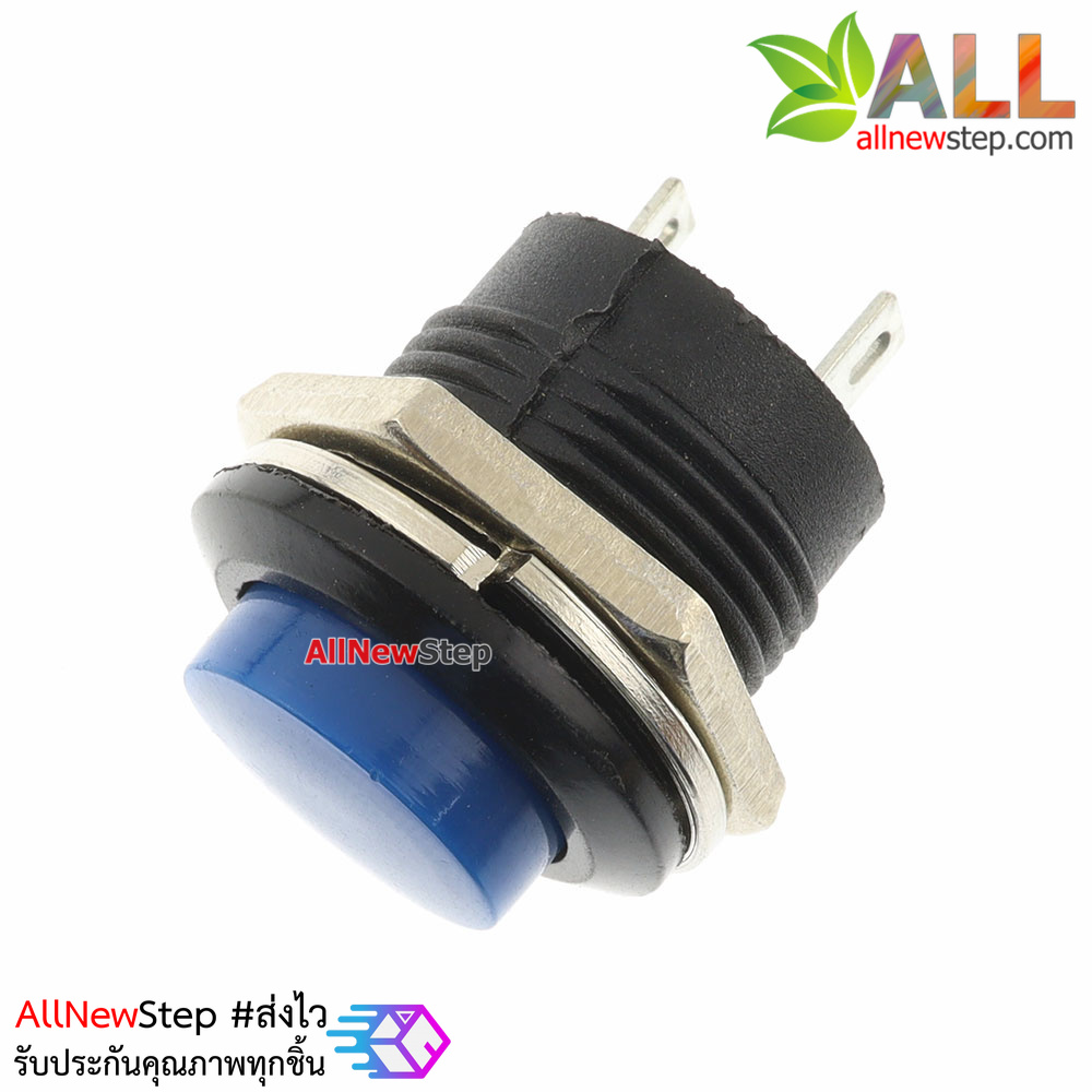 สวิตช์กดติดปล่อยดับ รีเซตสวิตช์ R13-507 250V 3A ขนาด 16MM สีน้ำเงิน