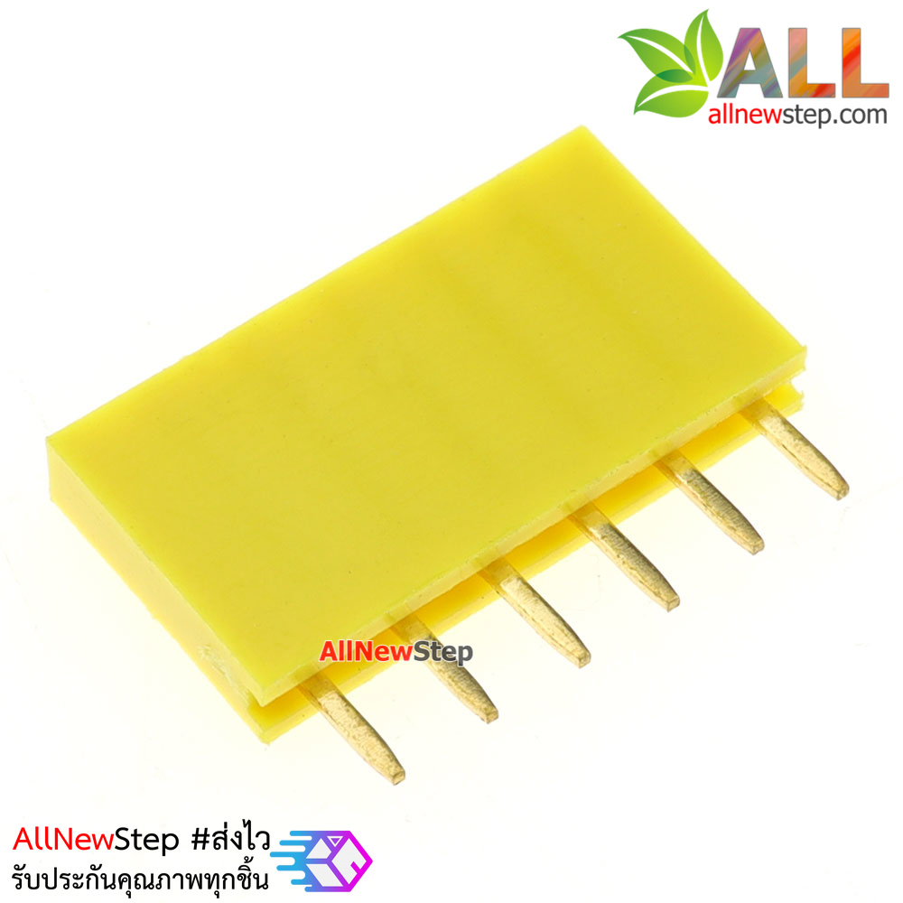 Pin header Female Header Single Row 2.54mm 6p Pin1x6 สีเหลือง