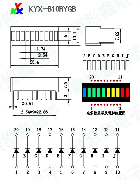 LED Bar Color Full ไฟ LED 10 ดวง แบบแท่ง 4 สี