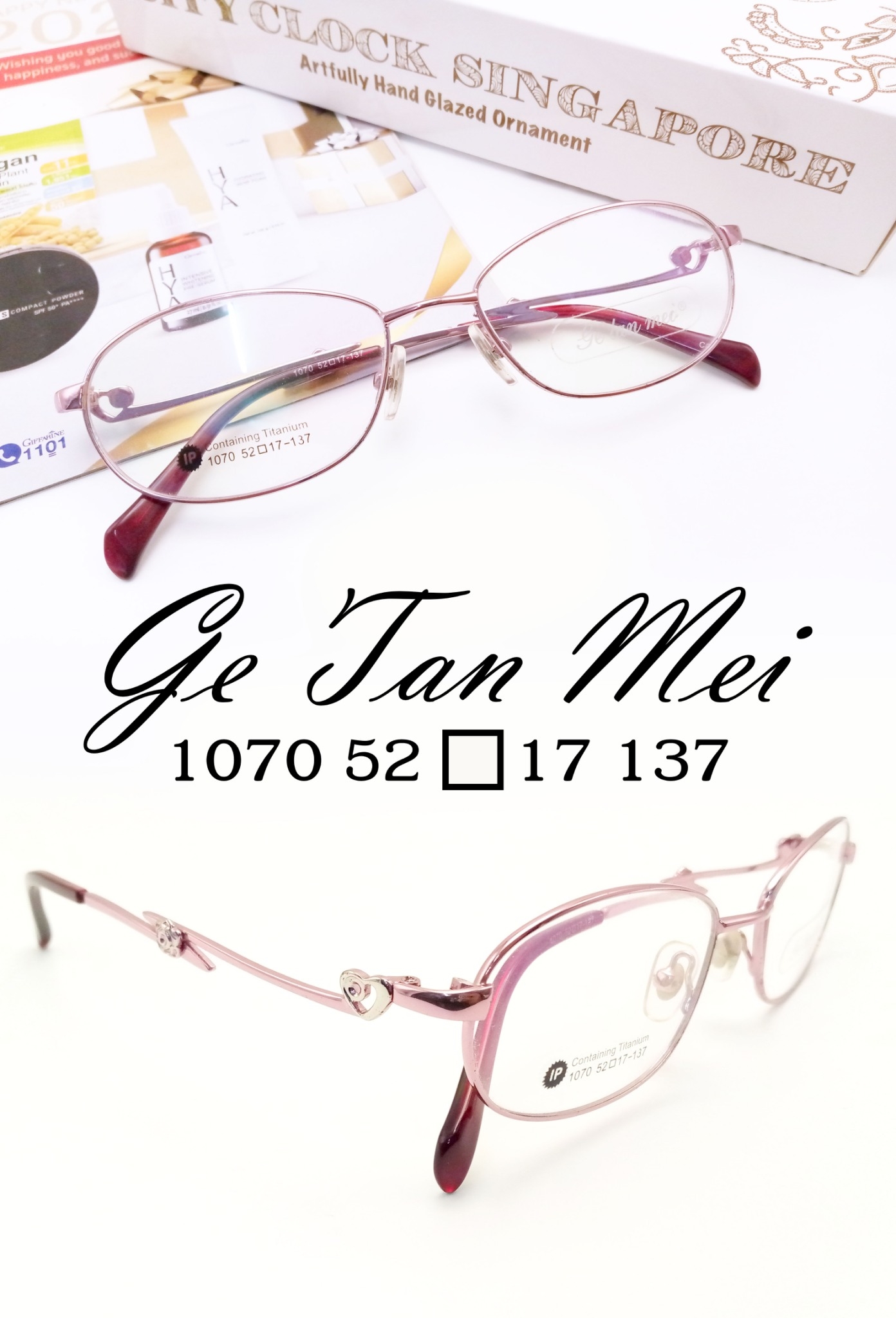 กรอบแว่นผู้หญิงดีไซน์ Titanium & Metal